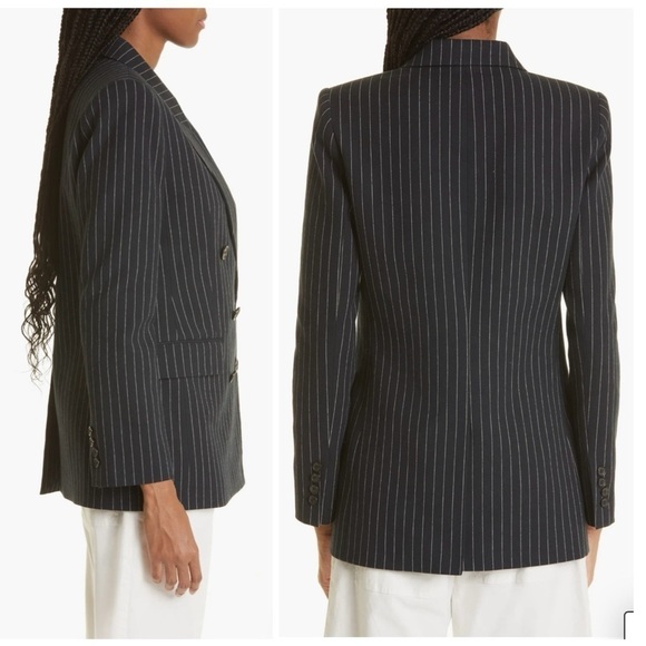 Nili Lotan Valerie Pinstripe Virgin Wool Oversized Boyfriend Blazer Size 4 NEW - Picture 5 of 15